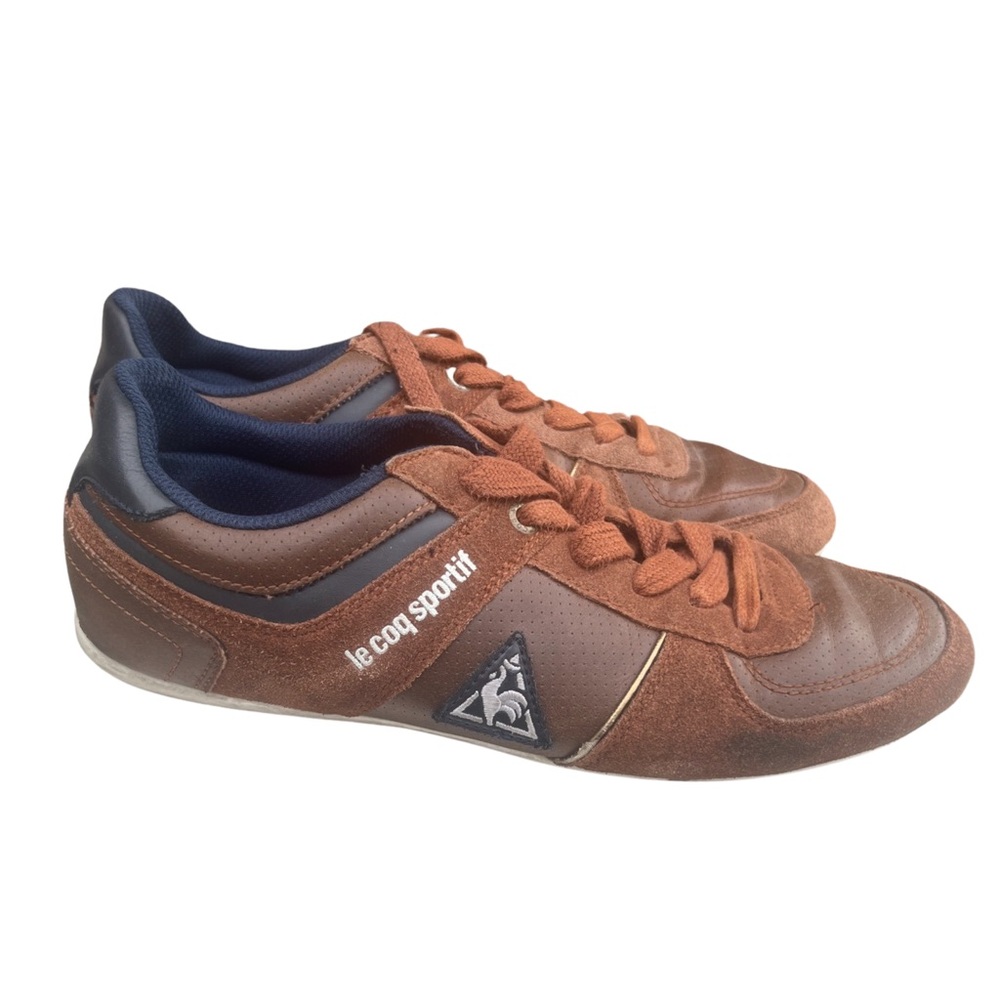 Le Coq Sportif brown leather and suede sneakers men’s 8